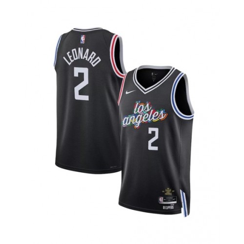 Camiseta Nike negra Swingman Kawhi Leonard #2 2022/23 de los LA Clippers para hombre - Edición City