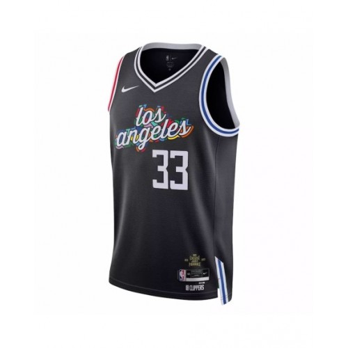 Camiseta Nike negra Swingman Nicolas Batum #33 de los LA Clippers 2022/23 para hombre - Edición City