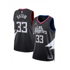 Camiseta Jordan Brand Swingman negra 2022/23 de Nicolas Batum #33 de los LA Clippers para hombre - Edición Statement