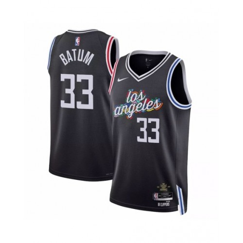 Camiseta Nike negra Swingman Nicolas Batum #33 de los LA Clippers 2022/23 para hombre - Edición City