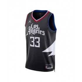 Camiseta Jordan Brand Swingman negra 2022/23 de Nicolas Batum #33 de los LA Clippers para hombre - Edición Statement