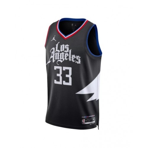 Camiseta Jordan Brand Swingman negra 2022/23 de Nicolas Batum #33 de los LA Clippers para hombre - Edición Statement