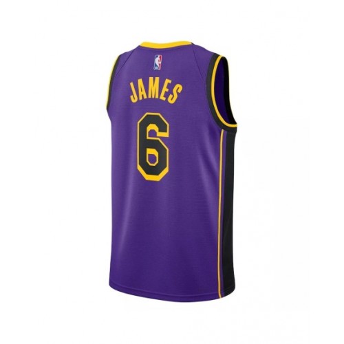 Camiseta de hombre Jordan Brand Swingman de Los Angeles Lakers LeBron James #6 en morado 2022/23 - Edición Statement