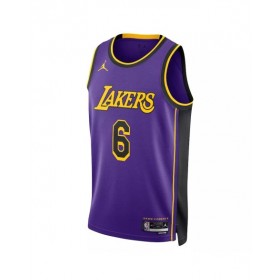 Camiseta de hombre Jordan Brand Swingman de Los Angeles Lakers LeBron James #6 en morado 2022/23 - Edición Statement