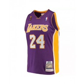 Camiseta de madera de Mitchell & Ness de Kobe Bryant #24 de la final visitante de Los Angeles Lakers para hombre, color morado, 2008-2009