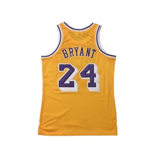 Camiseta de la NBA de Mitchell & Ness con el número 24 de Bryant de Los Angeles Lakers para hombre, color amarillo, 2007/08, Swingman