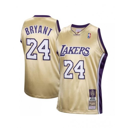 Camiseta dorada del Salón de la Fama de la Clase 2020 de Kobe Bryant #24 de Los Angeles Lakers para hombre de Mitchell & Ness