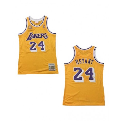 Camiseta de la NBA de Mitchell & Ness con el número 24 de Bryant de Los Angeles Lakers para hombre, color amarillo, 2007/08, Swingman