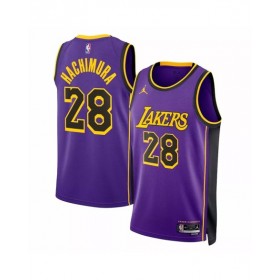 Camiseta Jordan Brand Swingman de Los Angeles Lakers Rui Hachimura #28 para hombre, color morado, edición Statement, 2022/23