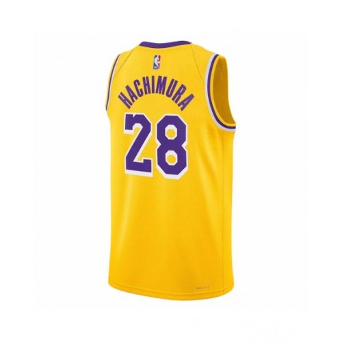 Camiseta Nike Swingman dorada 2022/23 de Rui Hachimura #28 de Los Angeles Lakers para hombre - Edición Icon