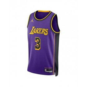 Camiseta de hombre Jordan Brand de Los Angeles Lakers Anthony Davis #3 en morado 2022/23 Swingman - Edición Statement