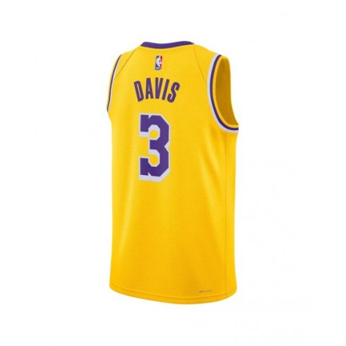 Camiseta Nike dorada 2022/23 Swingman Anthony Davis #3 de Los Angeles Lakers para hombre - Edición Icon