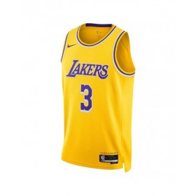 Camiseta Nike dorada 2022/23 Swingman Anthony Davis #3 de Los Angeles Lakers para hombre - Edición Icon