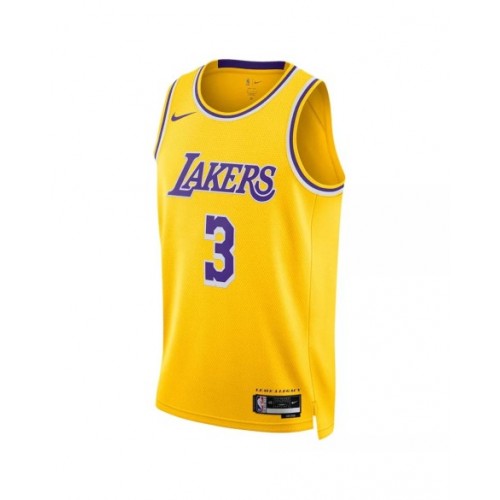 Camiseta Nike dorada 2022/23 Swingman Anthony Davis #3 de Los Angeles Lakers para hombre - Edición Icon