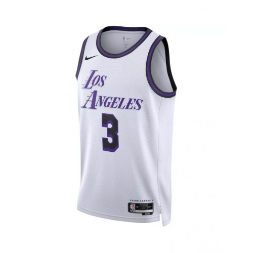 Camiseta Nike blanca 2022/23 Swingman Anthony Davis #3 de Los Angeles Lakers para hombre - Edición City