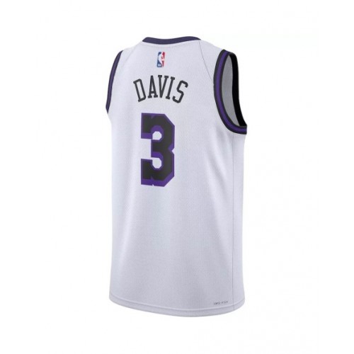 Camiseta Nike blanca 2022/23 Swingman Anthony Davis #3 de Los Angeles Lakers para hombre - Edición City