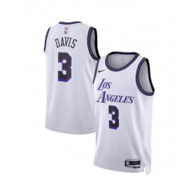 Camiseta Nike blanca 2022/23 Swingman Anthony Davis #3 de Los Angeles Lakers para hombre - Edición City