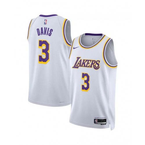 Camiseta Nike blanca n.º 3 de Anthony Davis de Los Angeles Lakers 2022/23 Swingman para hombre - Edición de la asociación