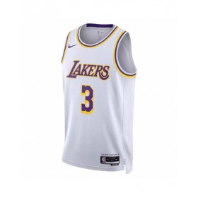 Camiseta Nike blanca n.º 3 de Anthony Davis de Los Angeles Lakers 2022/23 Swingman para hombre - Edición de la asociación