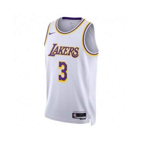 Camiseta Nike blanca n.º 3 de Anthony Davis de Los Angeles Lakers 2022/23 Swingman para hombre - Edición de la asociación