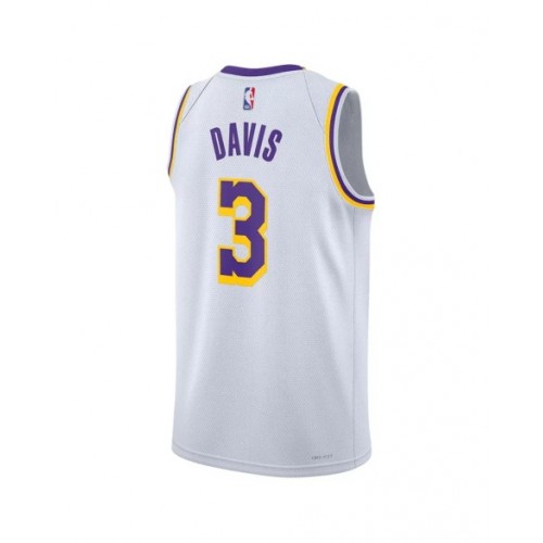 Camiseta Nike blanca n.º 3 de Anthony Davis de Los Angeles Lakers 2022/23 Swingman para hombre - Edición de la asociación