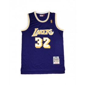 Camiseta de los Lakers de Los Ángeles Magic Johnson #32 Mitchell&Ness de color morado 84-85 Hardwood Classics para hombre