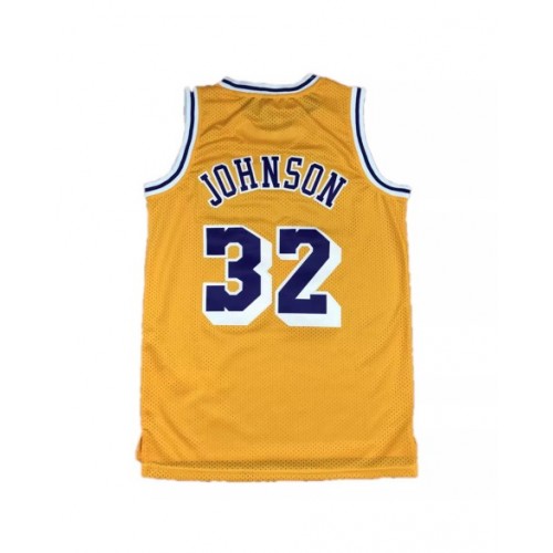 Camiseta de los Lakers de Los Ángeles Magic Johnson #32 Mitchell&Ness amarilla Hardwood Classics 84-85 para hombre