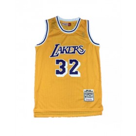 Camiseta de los Lakers de Los Ángeles Magic Johnson #32 Mitchell&Ness amarilla Hardwood Classics 84-85 para hombre