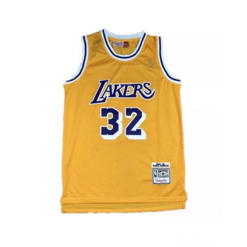 Camiseta de los Lakers de Los Ángeles Magic Johnson #32 Mitchell&Ness amarilla Hardwood Classics 84-85 para hombre