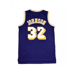 Camiseta de los Lakers de Los Ángeles Magic Johnson #32 Mitchell&Ness de color morado 84-85 Hardwood Classics para hombre