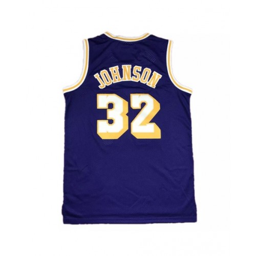 Camiseta de los Lakers de Los Ángeles Magic Johnson #32 Mitchell&Ness de color morado 84-85 Hardwood Classics para hombre