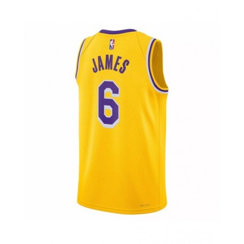 Camiseta Nike Swingman dorada 2022/23 de LeBron James #6 de Los Angeles Lakers para hombre - Edición Icon