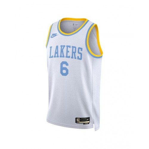 Camiseta Nike Swingman blanca 2022/23 de LeBron James #6 de Los Angeles Lakers para hombre - Edición clásica