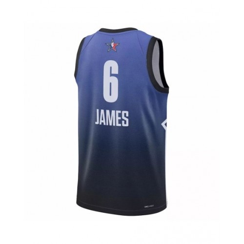 Camiseta azul de la NBA All-Star Game 2023 de LeBron James #6 Jordan Brand para hombre