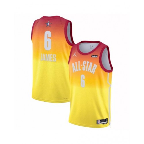 Camiseta de hombre LeBron James #6 Jordan Brand naranja 2023 All-Star Game Swingman de la NBA