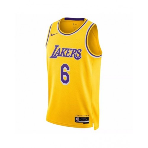 Camiseta Nike Swingman dorada 2022/23 de LeBron James #6 de Los Angeles Lakers para hombre - Edición Icon