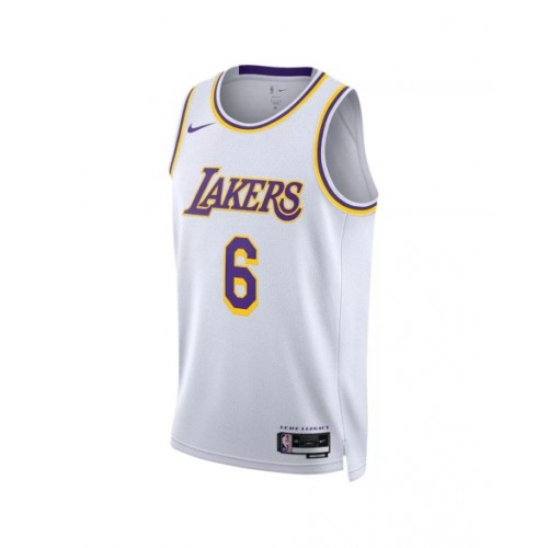 Camiseta Nike Swingman blanca 2022/23 de LeBron James #6 de Los Angeles Lakers para hombre - Association Edition