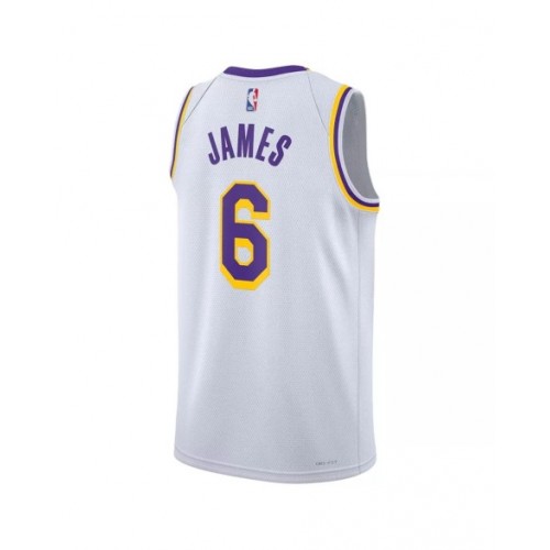 Camiseta Nike Swingman blanca 2022/23 de LeBron James #6 de Los Angeles Lakers para hombre - Association Edition