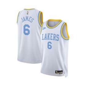 Camiseta Nike Swingman blanca 2022/23 de LeBron James #6 de Los Angeles Lakers para hombre - Edición clásica