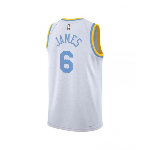 Camiseta Nike Swingman blanca 2022/23 de LeBron James #6 de Los Angeles Lakers para hombre - Edición clásica