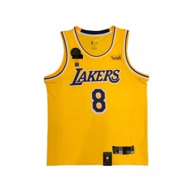 Camiseta Swingman amarilla Kobe Bryant #8 con insignia KB de Los Angeles Lakers para hombre