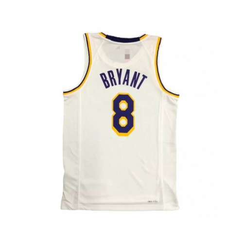 Camiseta de hombre Kobe Bryant #8 White Diamond Swingman de Los Angeles Lakers - Edición Icon