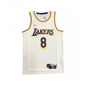 Camiseta de hombre Kobe Bryant #8 White Diamond Swingman de Los Angeles Lakers - Edición Icon