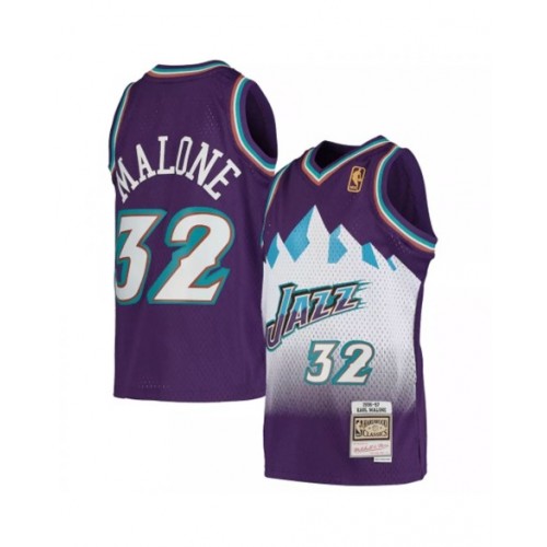 Camiseta de la NBA Mitchell & Ness de Utah Jazz para hombre, color morado, modelo Swingman de Karl Malone #32, 1996/97