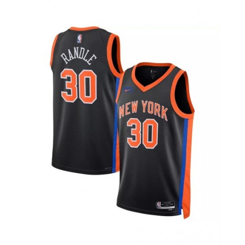 Camiseta Nike negra 2022/23 Swingman Julius Randle #30 de los New York Knicks para hombre - Edición City