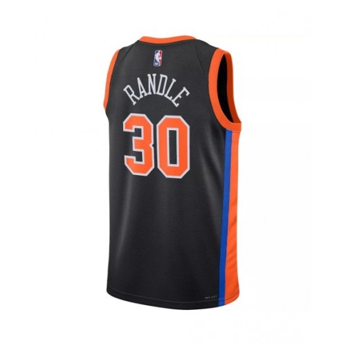 Camiseta Nike negra 2022/23 Swingman Julius Randle #30 de los New York Knicks para hombre - Edición City