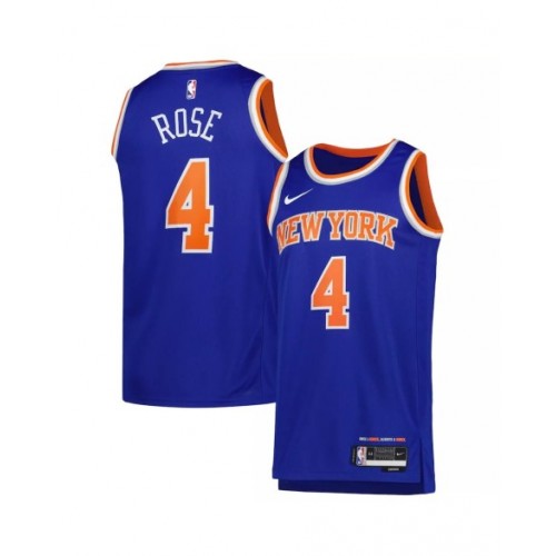 Camiseta Swingman Derrick Rose #4 azul 2022/23 de los New York Knicks para hombre - Edición Icon