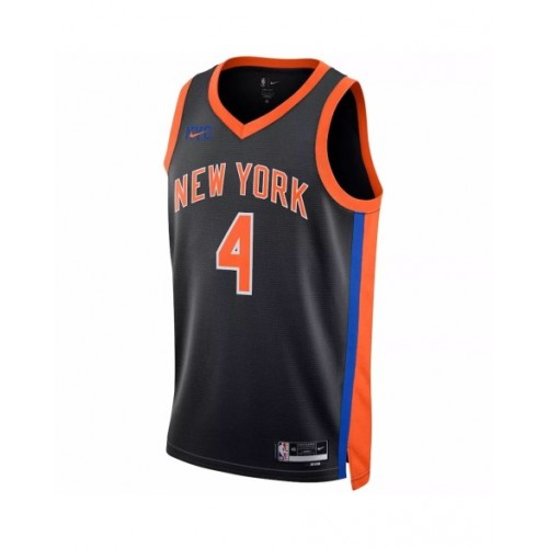 Camiseta Nike Swingman negra 2022/23 de Derrick Rose #4 de los New York Knicks para hombre - Edición City