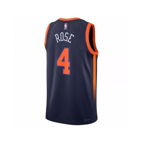 Camiseta de hombre New York Knicks Derrick Rose #4 Jordan Brand azul marino 2022/23 Swingman - Edición Statement