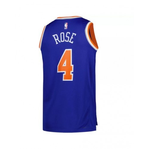 Camiseta Swingman Derrick Rose #4 azul 2022/23 de los New York Knicks para hombre - Edición Icon